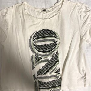 Acne “one” dollar cropped tshirt